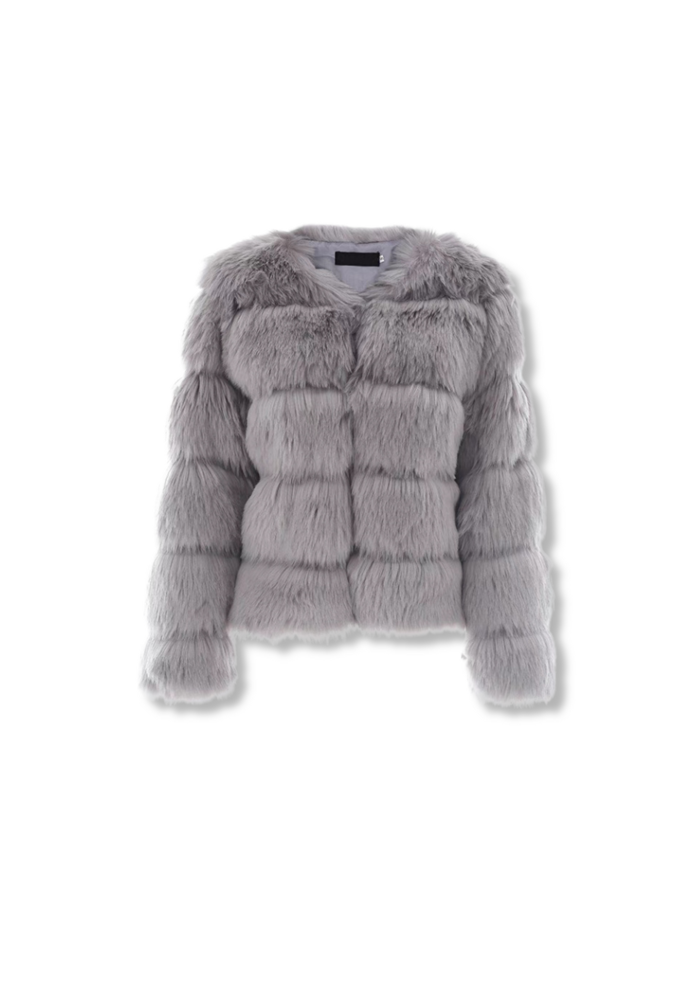 Luxury Grey Faux Fur Jacket