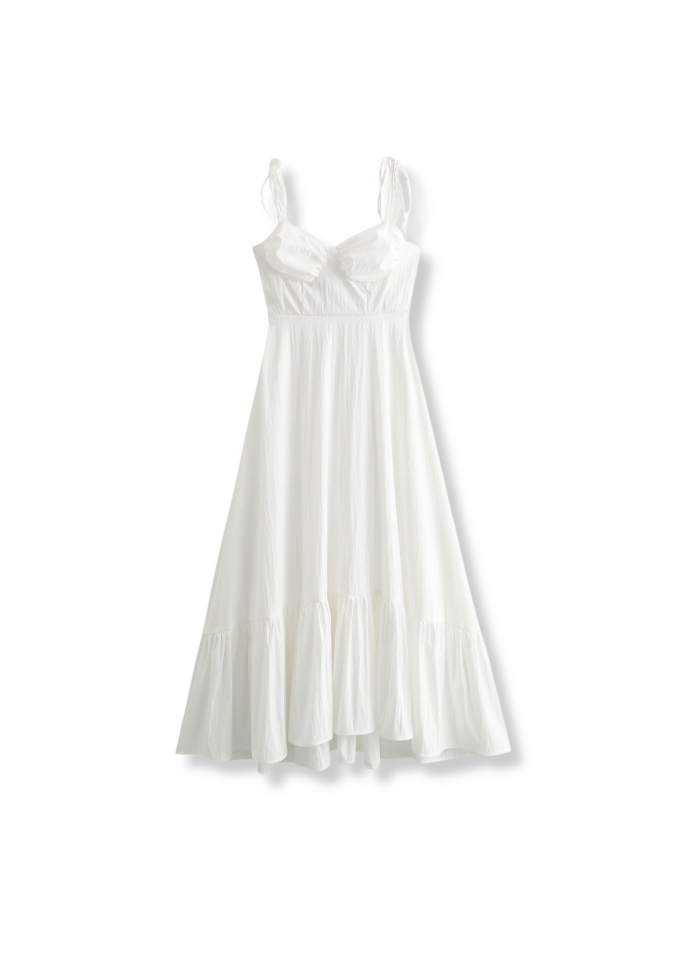 Long Ruffled Poplin Kleid