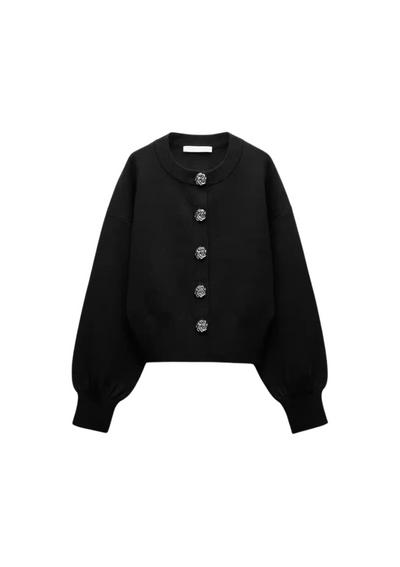 Elegant Black Knit Cardigan