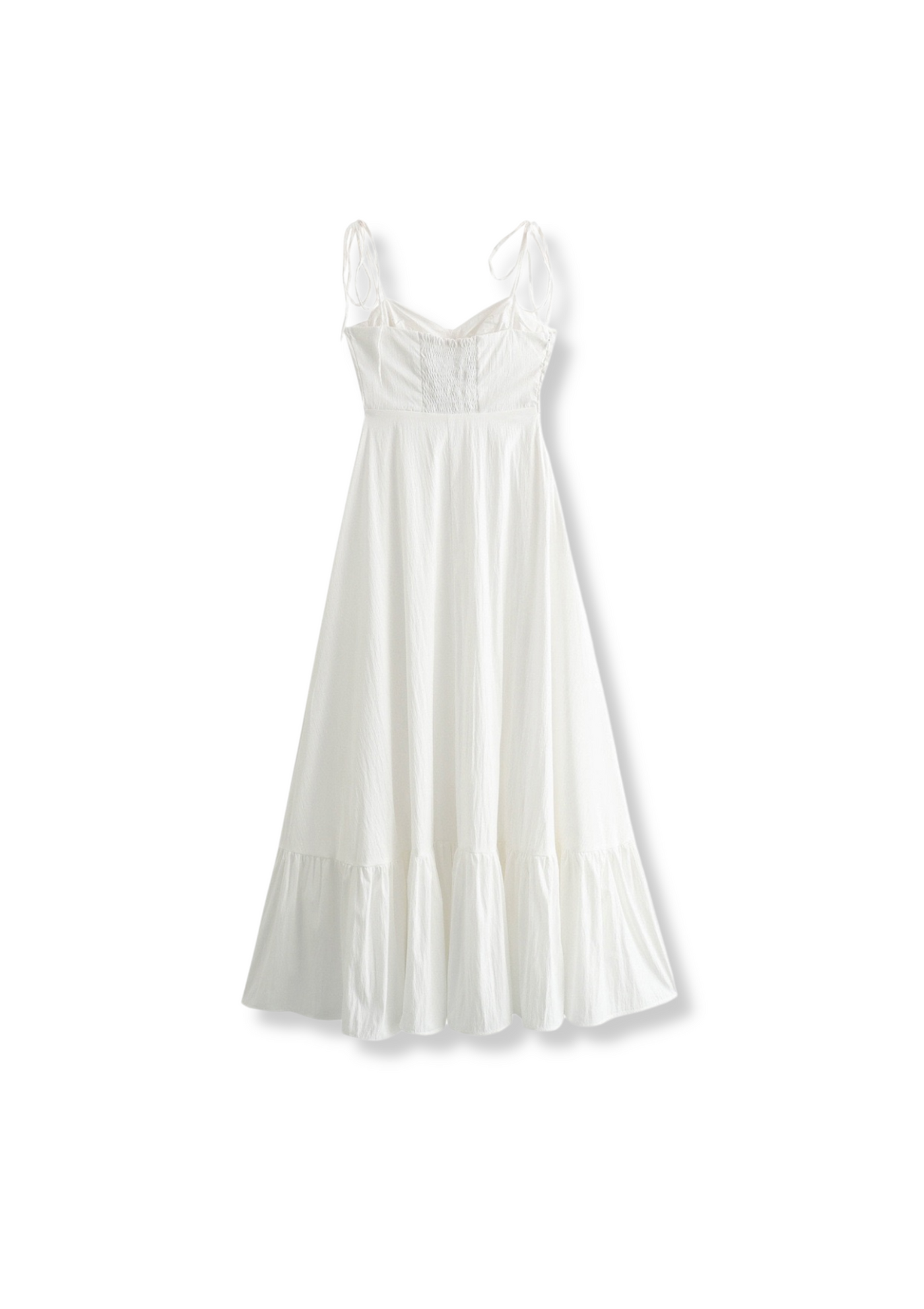 Long Ruffled Poplin Kleid