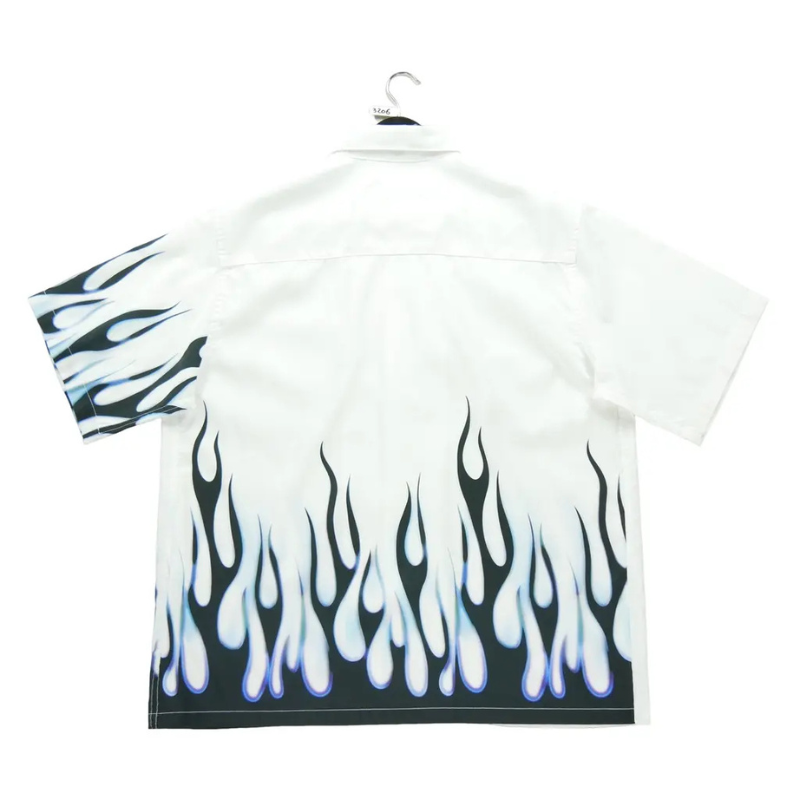 Designer Summer Shirt – White & Electric Blue PM02