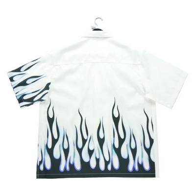 Designer Summer Shirt – White & Electric Blue PM02